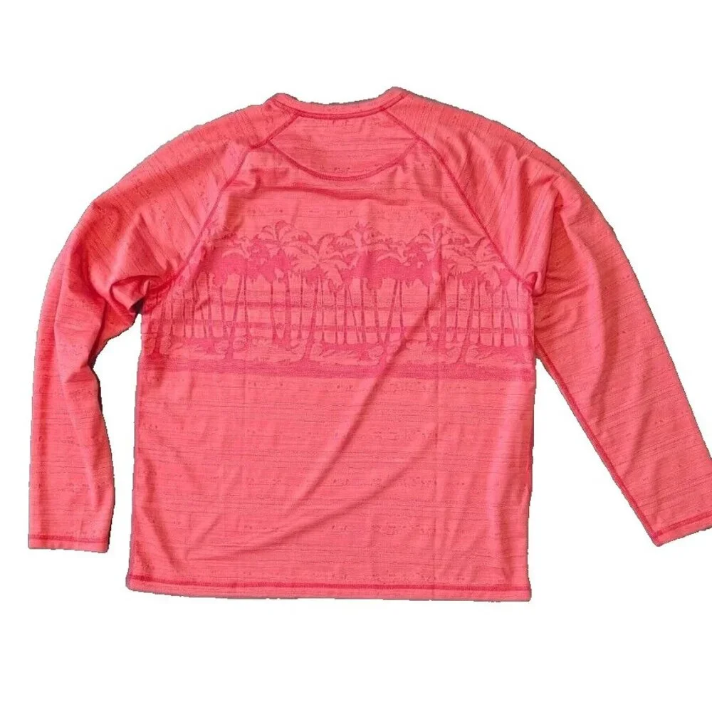 Tommy Bahama Men's Small Clarete Melon Palm Boulevard Performance Crew T-Shirt - Picture 3 of 7